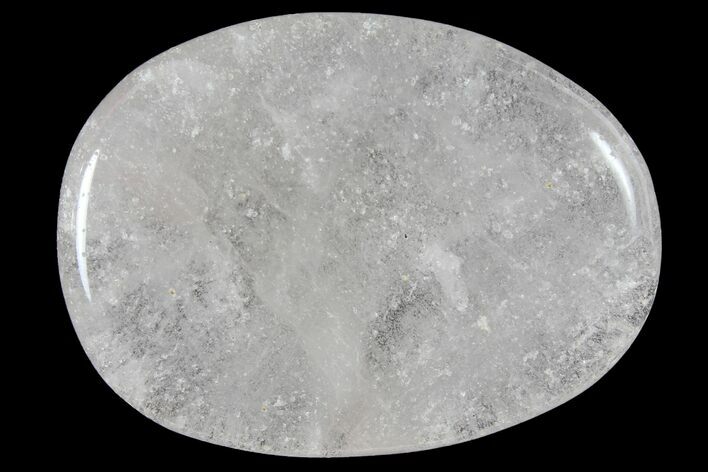 1.8" Polished Clear Quartz Flat Pocket Stone  - Photo 1